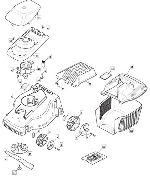 EL 33 - 2006 - 297307963/MO6 - Mountfield Rotary Mower Main Assembly Diagram