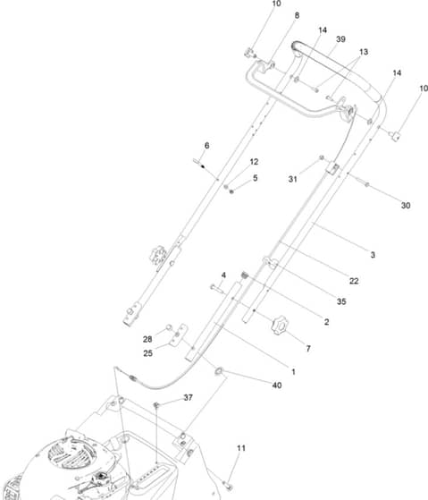 Hayter Harrier 41 Push B&S - 374A (400000000 - 405999999) - Handlebar - Controls