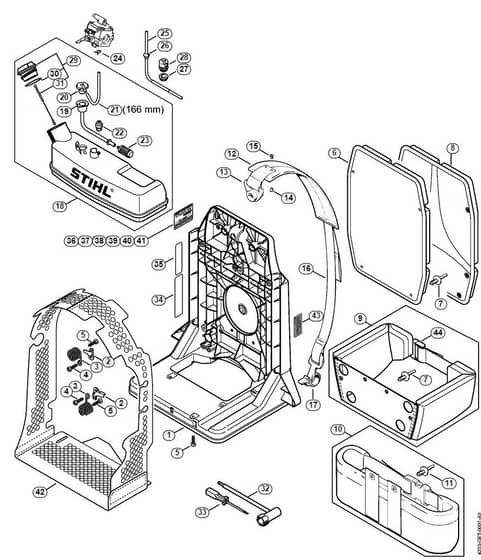 Genuine Stihl BR340 L / G - Backplate