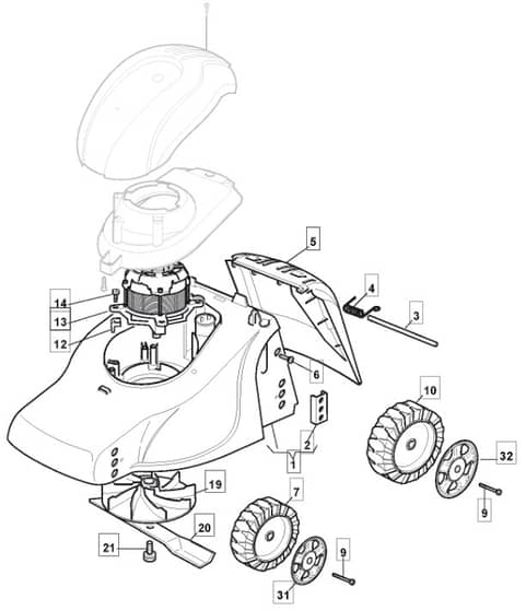 EL 390 - 2006-2007 - 297393653/MO6 - Mountfield Rotary Mower Blade Diagram