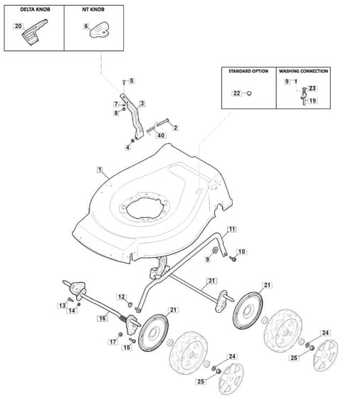 S461 HP - 2010-2011 - 299481043/M10 - Mountfield Rotary Mower Deck Diagram