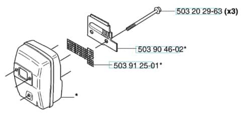 Husqvarna 235Rll from 20144900001-Current - Muffler