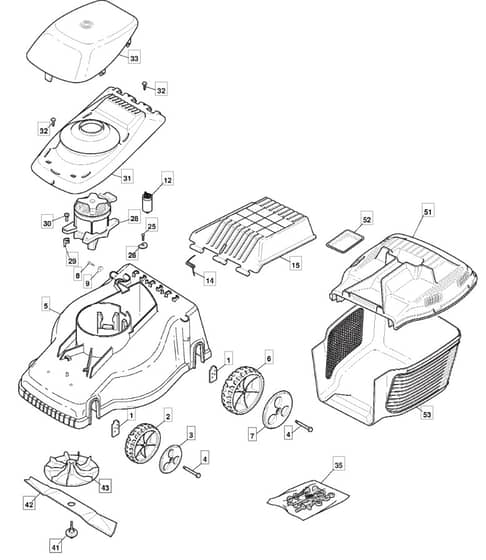 EL 33 - 2005 - 297307963/MOU - Mountfield Rotary Mower Main Assembly Diagram