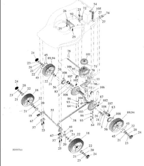 Hayter Hunter 54 AD - 331T (331T004163 - 331T099999) - Lower Mainframe Diagram