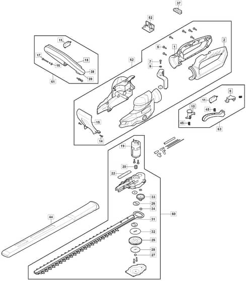 MH 24 Li - 2018-2019 - 273571123/M18 - Mountfield Hedge Trimmer Main Assy Diagram