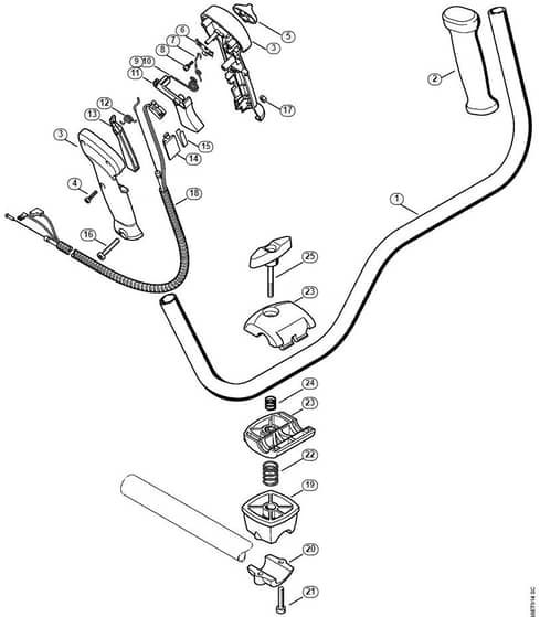 Genuine Stihl KM130 / L - Bike handle