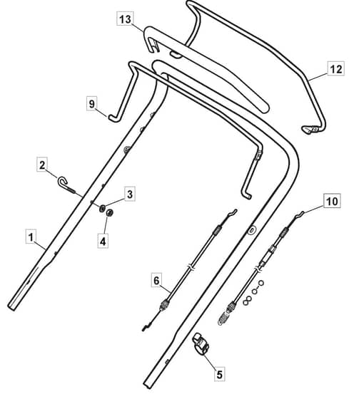 S421 PD - 2011-2012 - 294435043/M11 - Mountfield Rotary Mower Upper Handle Diagram