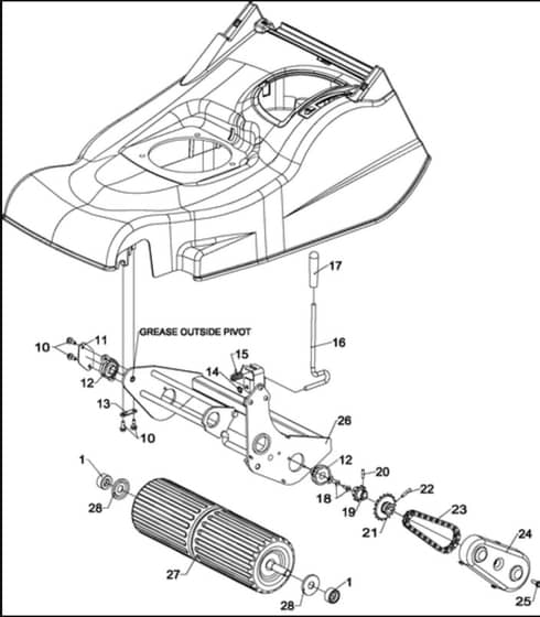 Hayter Harrier 48 Pro - 496G (310000001 - 312999999) - Rear Roller Frame