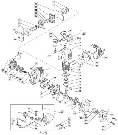 MHM 2630 - 2010-2011 - 251475003/MO9 - Mountfield Hedge Trimmer Engine Diagram