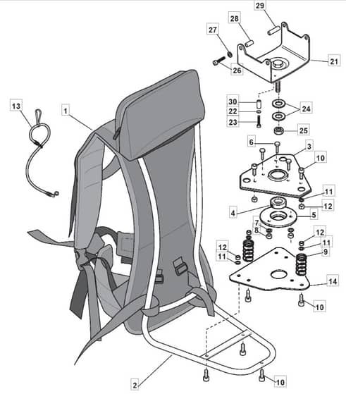BJ 345 F - 2010-2011 - 285422013/M10 - Mountfield Brushcutter Backpack Diagram