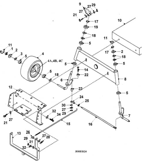 Hayter 14-38 Ride On Tractor - HY1438 - Front Axle Assy