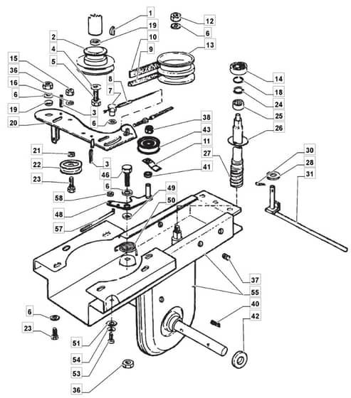MANOR 500 RG - 2008-2010 - 215010043/MO8 - Mountfield Tiller Transmission Diagram