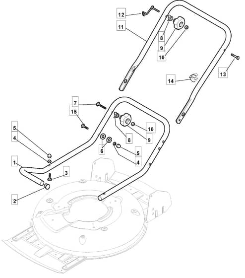 MULCHER 501 PD - 2010 - 291502043/M10 - Mountfield Rotary Mower Lower Handle Diagram
