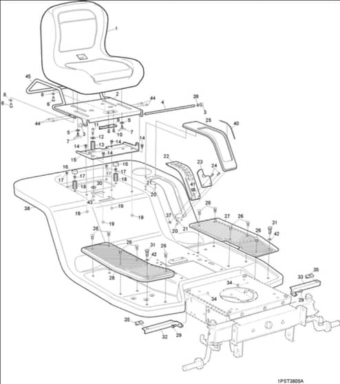 Hayter ST42 Heritage Sweeper Tractor - 151A (151A001001 - 151A099999) - Rear Body