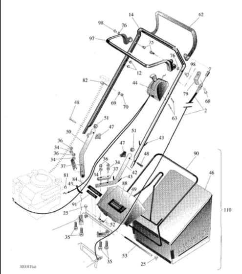 Hayter Hunter 54 AD - 331T (331T004163 - 331T099999) - Upper Mainframe Diagram