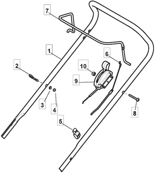 HP414 - 2011-2012 - 297411143/BQ - Mountfield Rotary Mower Upper Handle Diagram