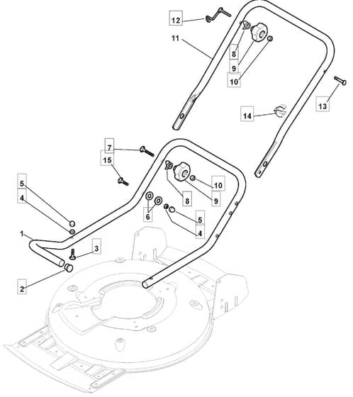 MULTICLIP 50 - 2007-2008 - 291501048/BQ - Mountfield Rotary Mower Lower Handle Diagram
