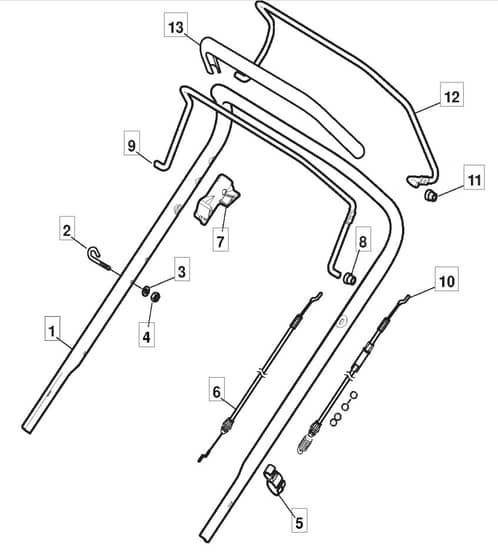 S460 PD - 2010 - 299482023/M10 - Mountfield Rotary Mower Upper Handle Diagram