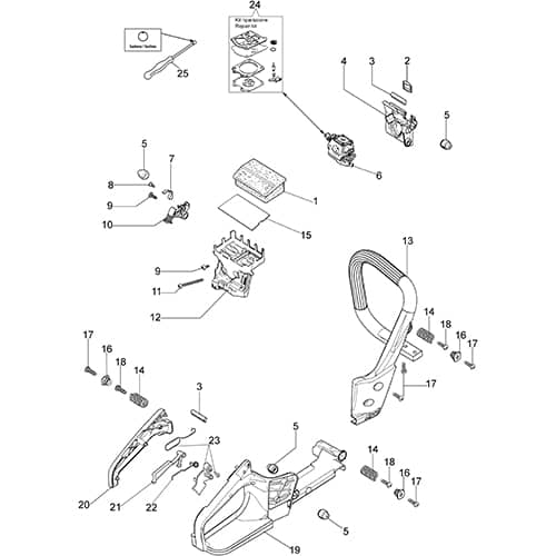 GS 35 C - Oleo-Mac Chainsaw Air Filter Diagram