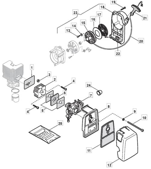 MB 28D - 2006-2007 - 283121003/MO6 - Mountfield Brushcutter Recoil Starter Diagram
