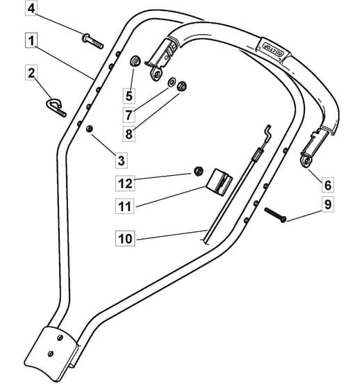 MULTICLIP 50 HP - 2008 - 291501148/BQ - Mountfield Rotary Mower Upper Handle Diagram