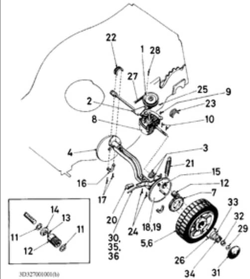 Hayter Hunter 46 AD 2 Stroke - 327 (327001001 - 327001353) - 2 Stroke (Autodrive) Rear Axle Assembly