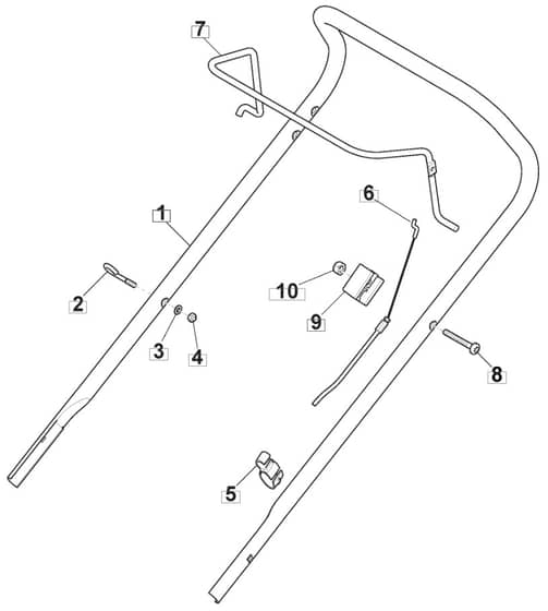 HP164 - 2013-2019 - 297411048/SF - Mountfield Rotary Mower Upper Handle Diagram
