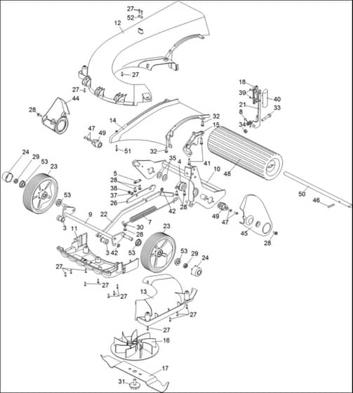 Hayter Spirit 41 Electric Push - 615J (315000001 - 315999999) - Lower Assembly