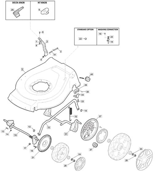 EL 4800 PD BW - 2020-2022 - 299487173/MTF - Mountfield Rotary Mower Height Adjusting Diagram
