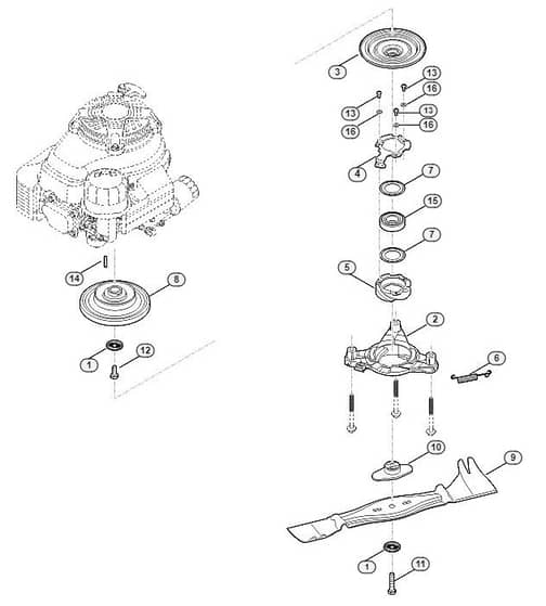 Genuine Stihl RM756.0 YC / G - Blade, Blade clutch