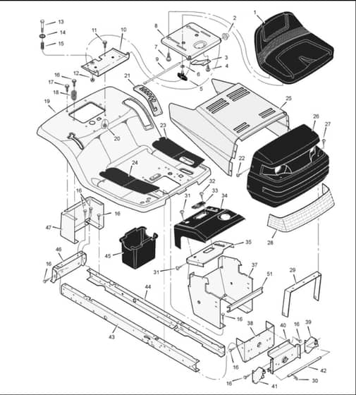 Hayter Heritage 13-30 - 131A (131A001001 - 131A099999) - Chassis - Hood