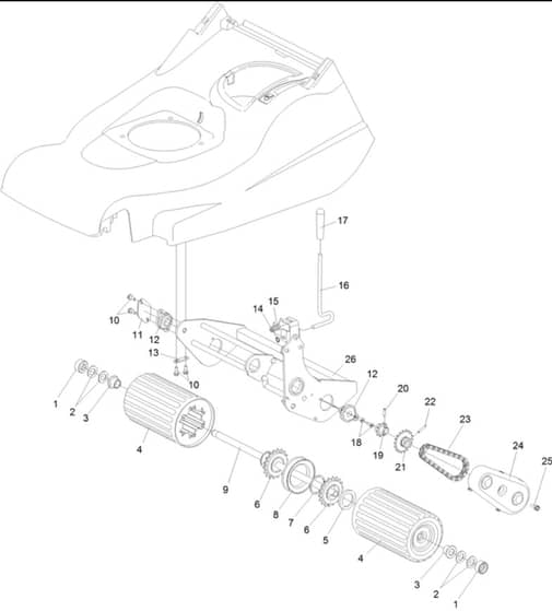Hayter Harrier 48 BBC AD - 493H (315000001 - 315000334) - Rear Roller Mainframe