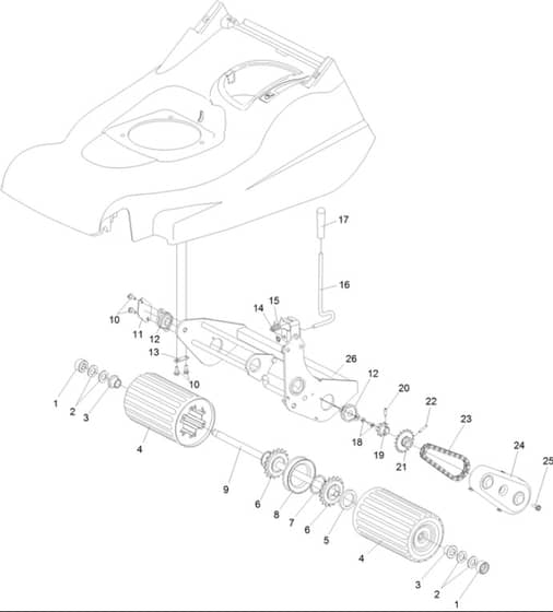 Hayter Harrier 48 AD - 490H (315000001 - 315001900) - Rear Roller Frame