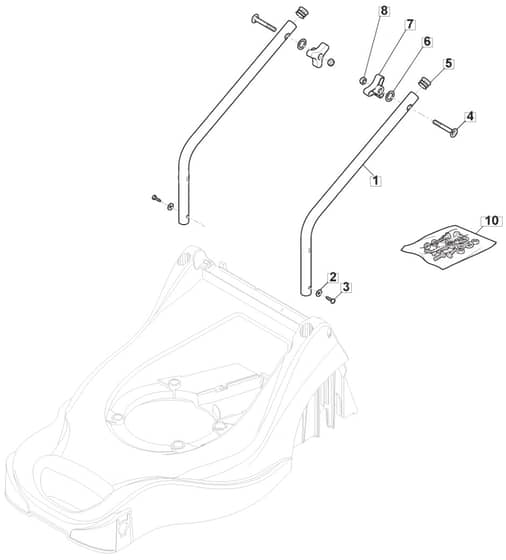 MPRM 41 HP - 2014 - 297411024/MCA - Mountfield Rotary Mower Lower Handle Diagram
