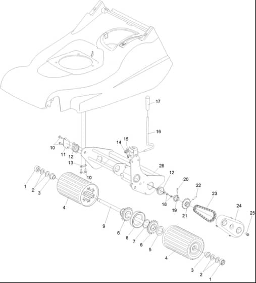 Hayter Harrier 48 AD VS - 491J (316000101 - 316999999) - Rear Roller Mainframe
