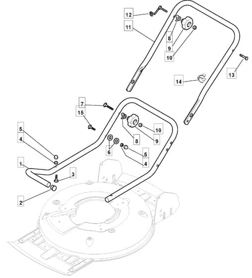 MULTICLIP 503 - 2007 - 291501043/MO7 - Mountfield Rotary Mower Lower Handle Diagram