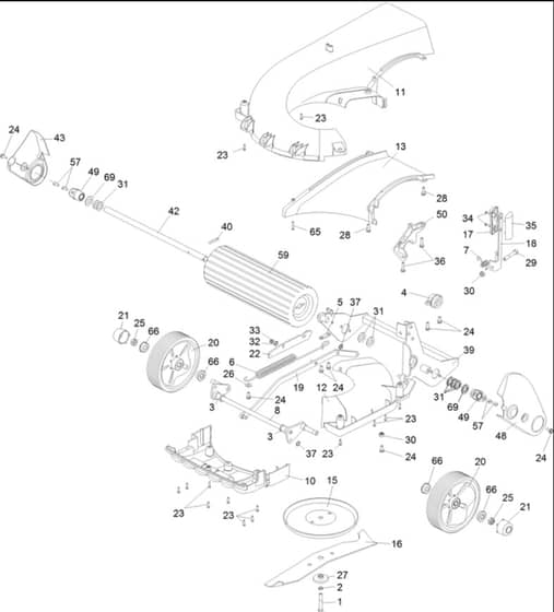 Hayter Spirit 41 Petrol Push - 617J (400000000 - 401999999) - Lower Assembly