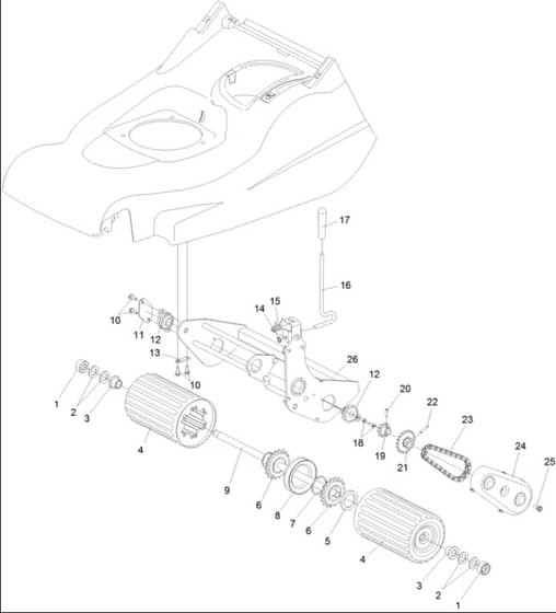 Hayter Harrier 48 AD - 490H (316000101 - 316999999) - Rear Roller Frame