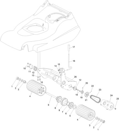 Hayter Harrier 48 BBC AD - 493H (316000001 - 316999999) - Rear Roller Mainframe