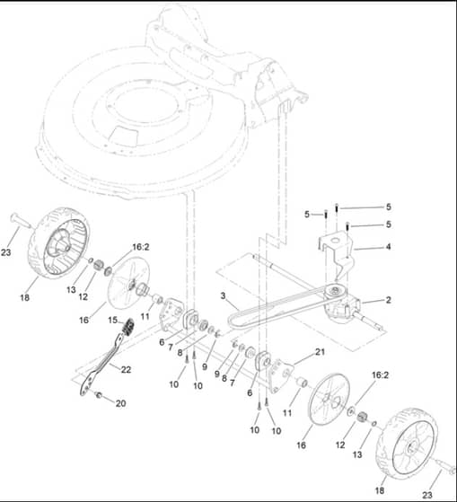 Hayter Osprey 53 - 346A (400000001 - 999999999) - Rear Wheel Assembly