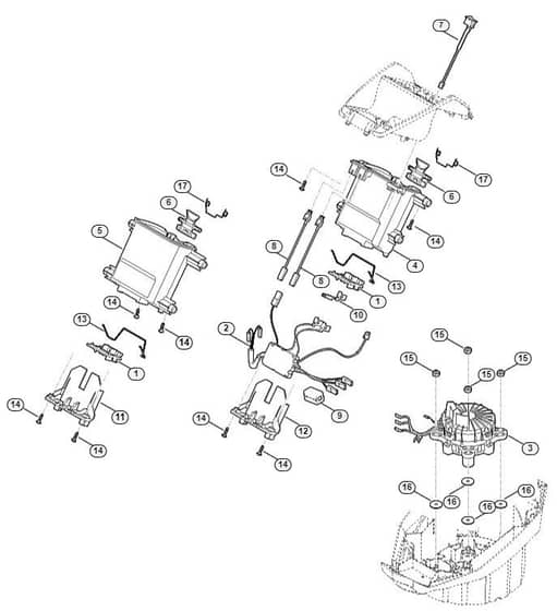 Genuine Stihl MVP600.0 / C - Battery bracket, electronics, motor