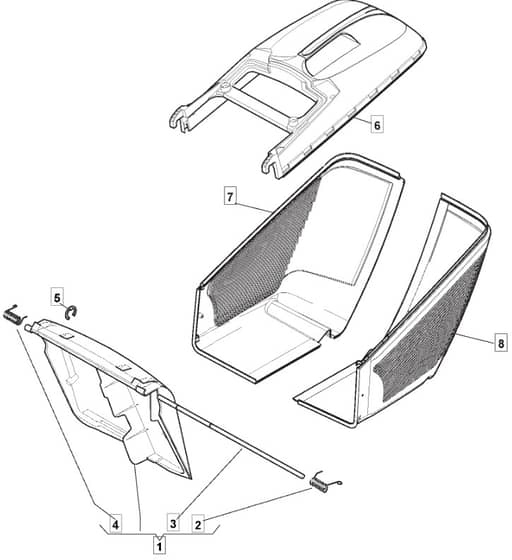 M460 HP - 2010 - 294484023/CAI - Mountfield Rotary Mower Grass Bag Diagram