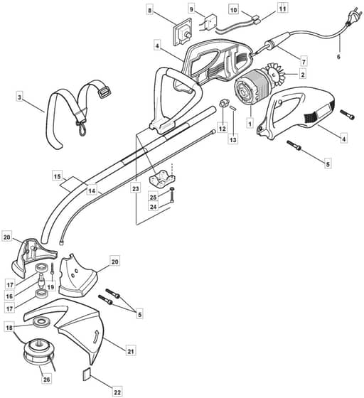 MT 1100 - 2010 - 291800003/MO8 - Mountfield Trimmer Main Assembly Diagram