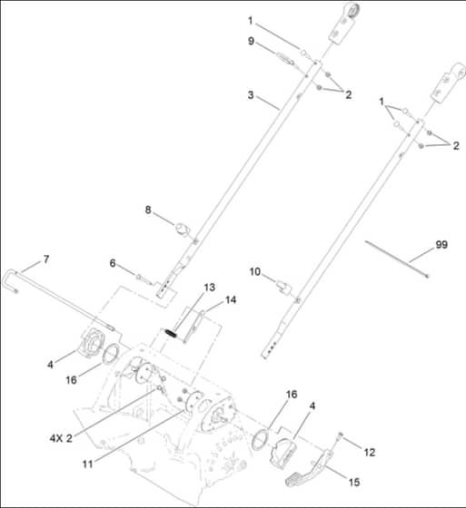 Hayter R53A - 449F (449F314000001 - 449F314999999) - Lower Handle Assy