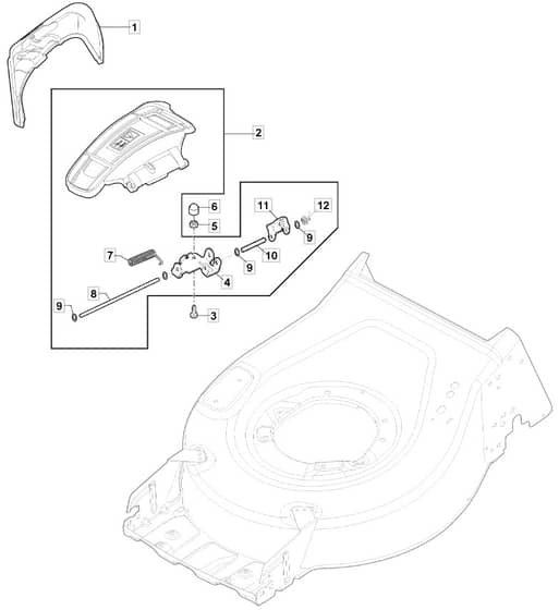 S46 PD Li - 2019-2020 - 2L0487863/M19 - Mountfield Rotary Mower Ejection Guard Diagram