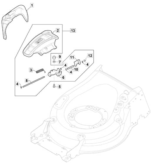 S481 PD LS - 2019-2020 - 294502543/M19 - Mountfield Rotary Mower Ejection Guard Diagram
