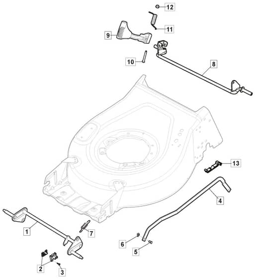 HP185 - 2019-2022 - 2L0481023/MC - Mountfield Rotary Mower Height Adjusting Diagram