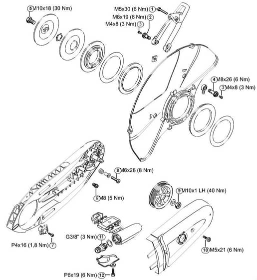 Genuine Stihl TS480i / Q - Tightening torques
