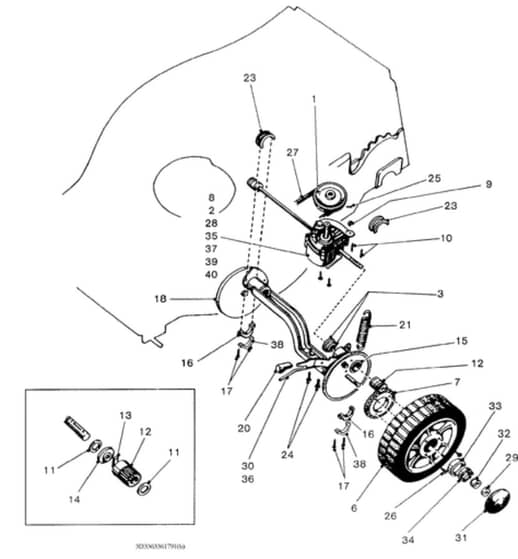 Hayter Hunter 54 XT AD - 336 (336001791 - 336099999) - 4 Stroke Self Propelled Rear Axle Assembly