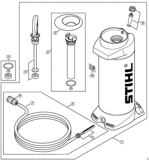 Genuine Stihl TS480i / L - Pressurized water tank